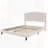 Upholstered Platform Bed with Saddle Curved Adjustable Headboard-698240904