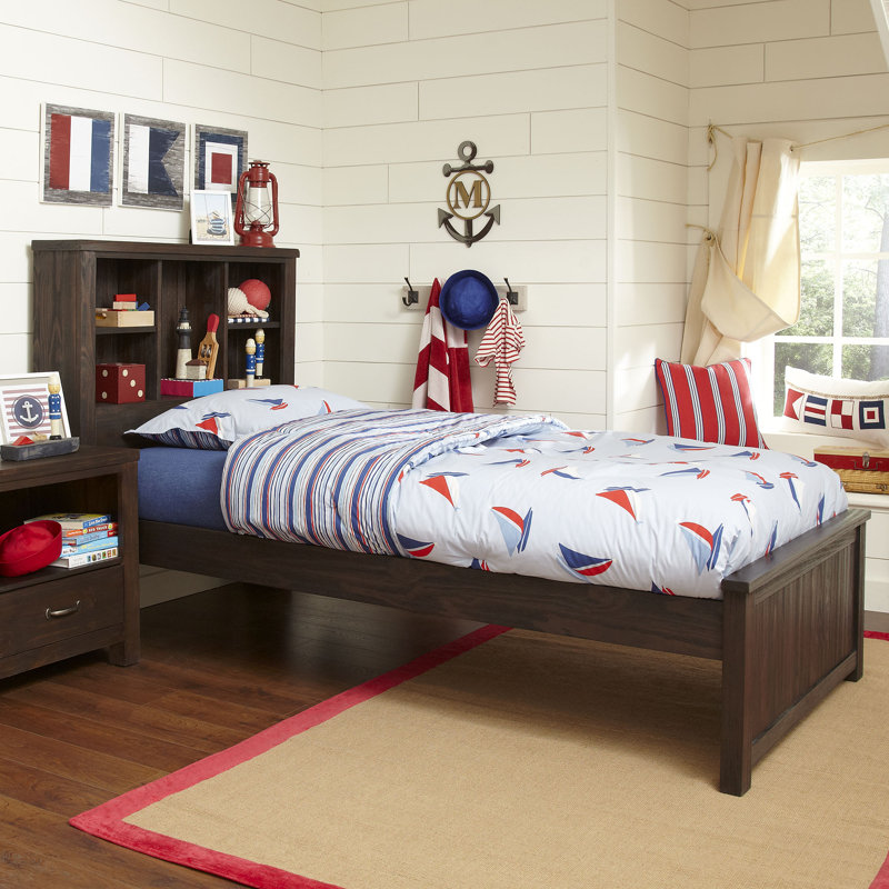 Timberville panel bed avec bibliothèque