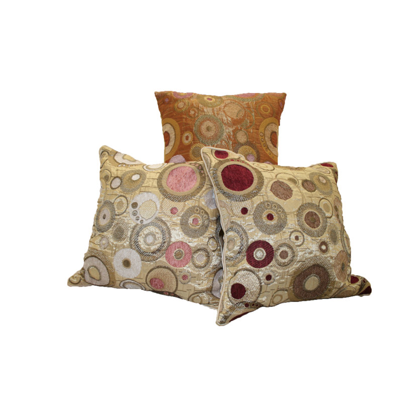  Coussin décoratif en chenille, Beige / pêche
