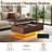 Lift Top Coffee Table With Led Light, Rectangle Extendable Wood Coffee Table W/hidden Storage & Charging Station, Living Room Solid Wood Veneered Fluted Center Tea Table-1888864045