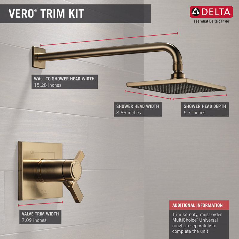TempAssure 17T Series Thermostatic Shower Faucet Trim, Champagne Bronze