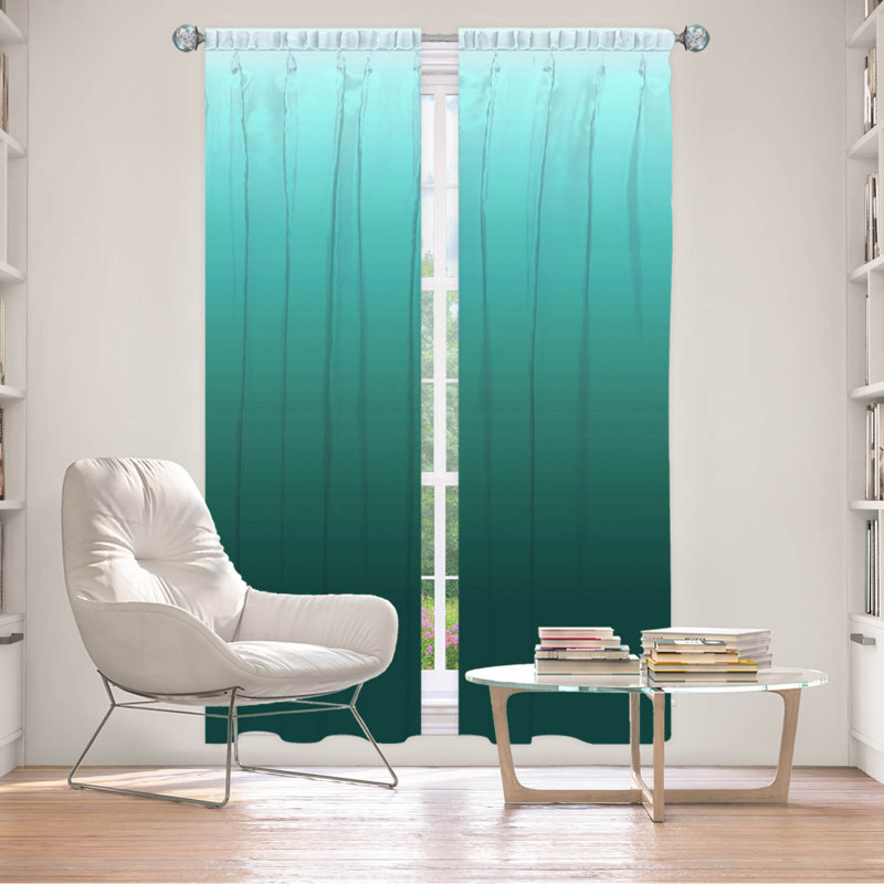 Vandela Room Darkening Curtain Pair, 20" W x 82" L, Turquoise/Aqua