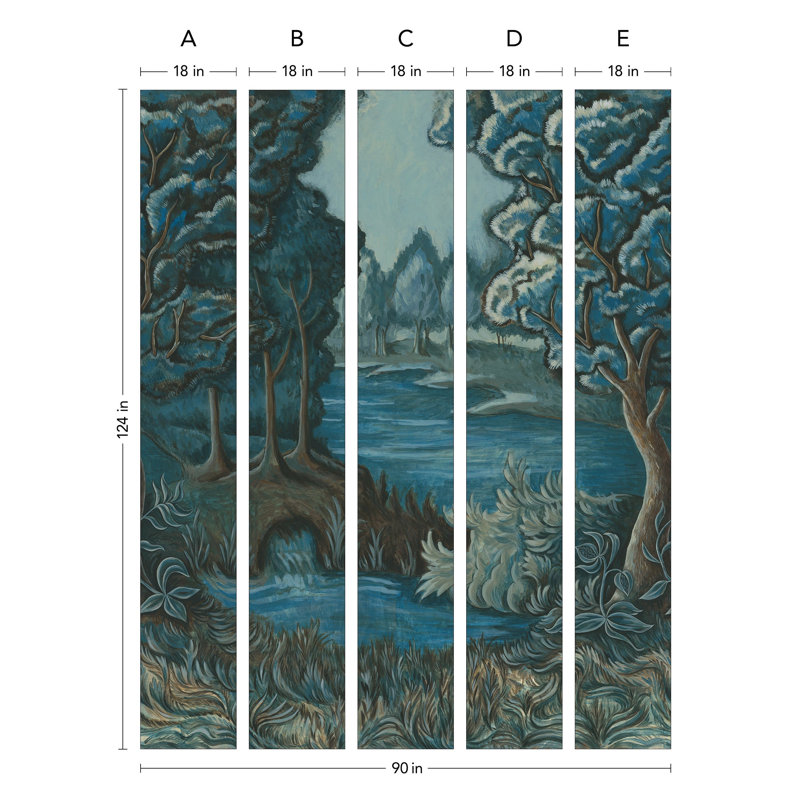 Tapestry Mural | Indigo / Pre-pasted / Mural - 90" x 124"