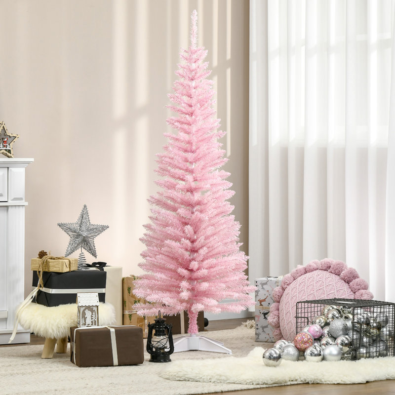 Arbre de Noël artificiel 5 pi HOMcom, H 5 pi, Rose