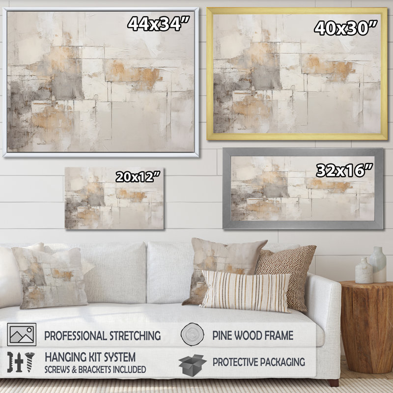 Minimalisme, art zen moderne scandinave I - Art mural moderne-scandinave, Toile tendue, H 30 po x l 40 po x P 1,5 po