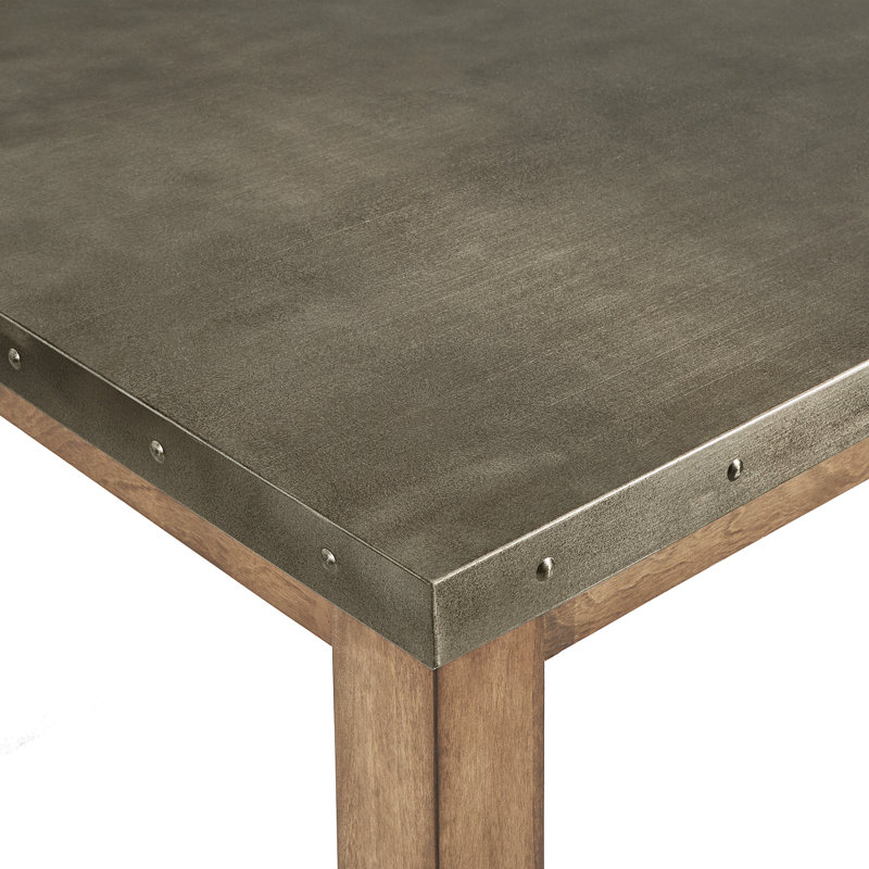 Rectangular Stainless Steel Top Dining Table