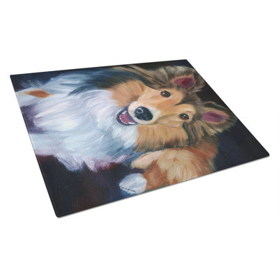 Planche à découper en verre trempé sheltie caroline