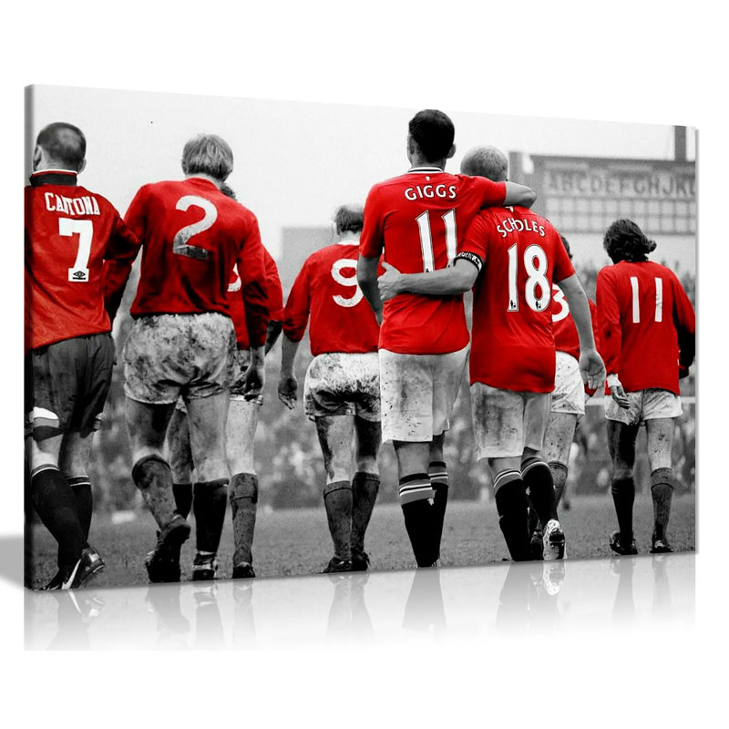 Manchester United Legends Football - Wrapped Canvas Print, 31cm H x 46cm W