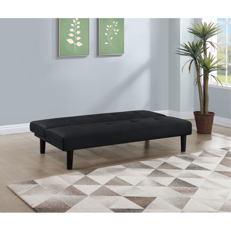 Black Tufted Convertible Sofa Bed