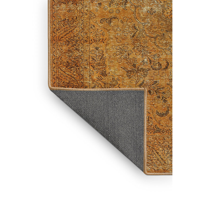 Tapis oriental orange, Tapis de couloir 2 pi x 5 pi