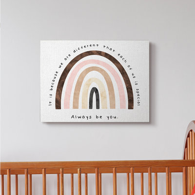 «Always Be You Expression Inspirational Diversity Rainbow» par Erica Billups - impression d'art textuel