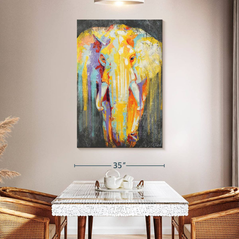 Brampt Elephant Paint Drip, 51" H x 34" W