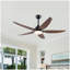Ventilateur de plafond avec lampes, ventilateurs de plafond de 56 pouces avec télécommande, 5 vitesses, moteur à courant continu réversible à 6 vitesses pour patio, salon, chambre à coucher, porche