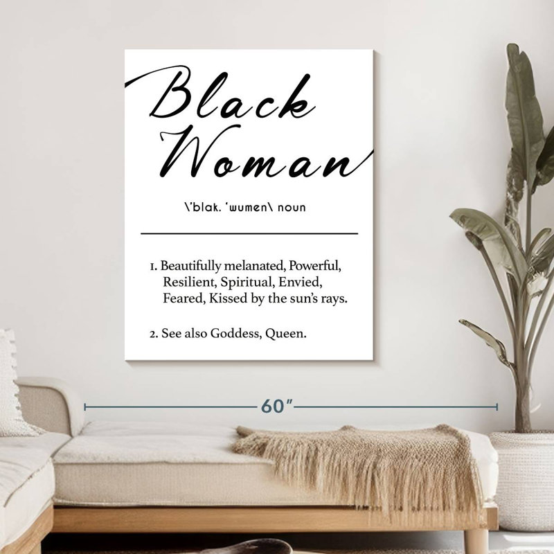 Black Woman Definition Canvas Print, 45" H x 36" W x 1.25" D