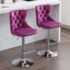 Tabourets de bar pivotants en velours à hauteur de siège réglable, tabourets de bar à base chromée avec dossier capitonné confortable, ensemble de 2-1122618892-1122618931