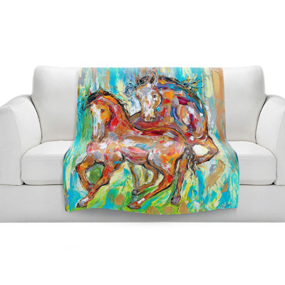 Couverture sherpa doux cheval cheval ii