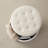 Round Boucle White Storage Ottoman