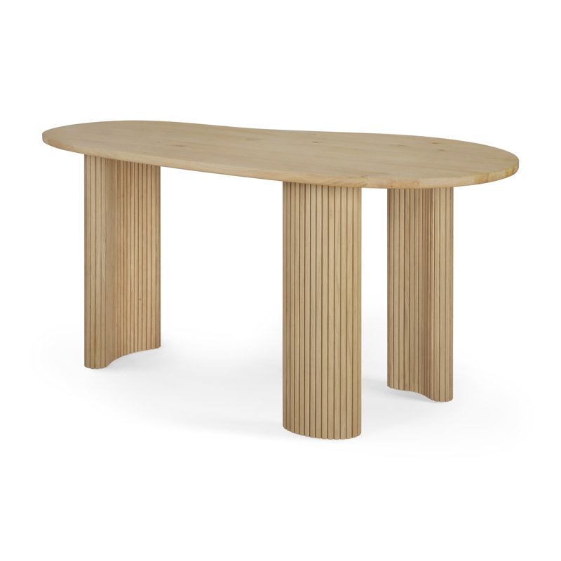 Boomerang Solid Wood Writing Desk, 29.5" H x 63" W x 32.7" D, Varnished Oak