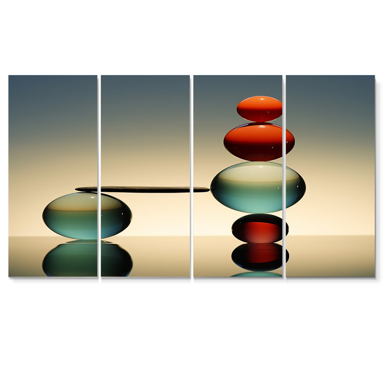 Ensemble minimaliste d'art mural en pierre turquoise, H 32 po x l 64 po