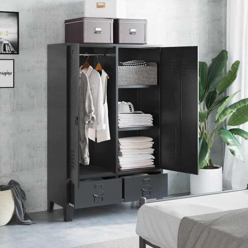 Armoire industrielle en acier noir 35,4 po x 15,7 po x 55,1 po