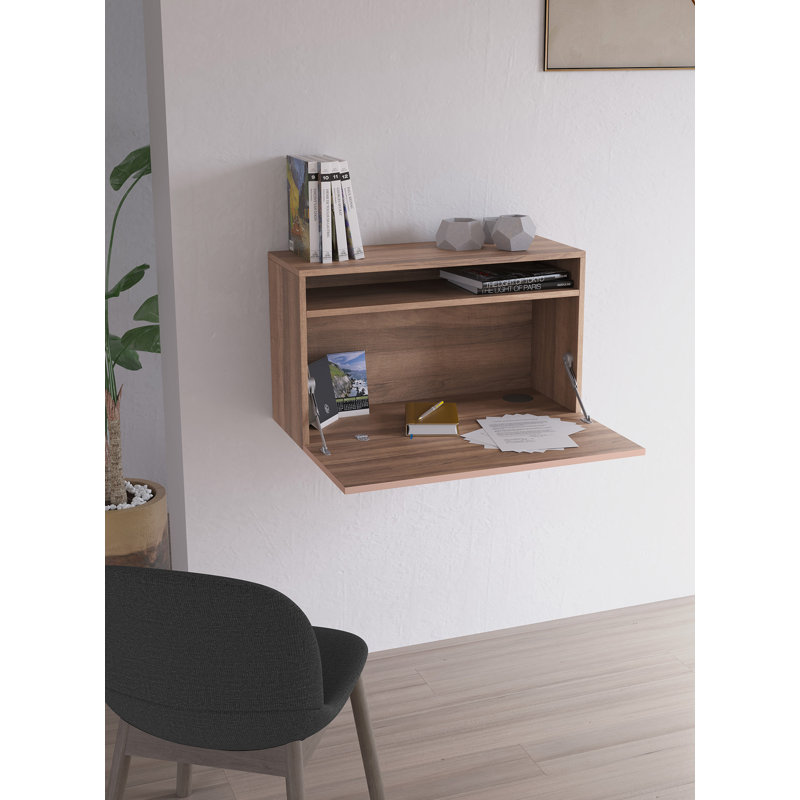 Fryman Floating Desk, Walnut Pink