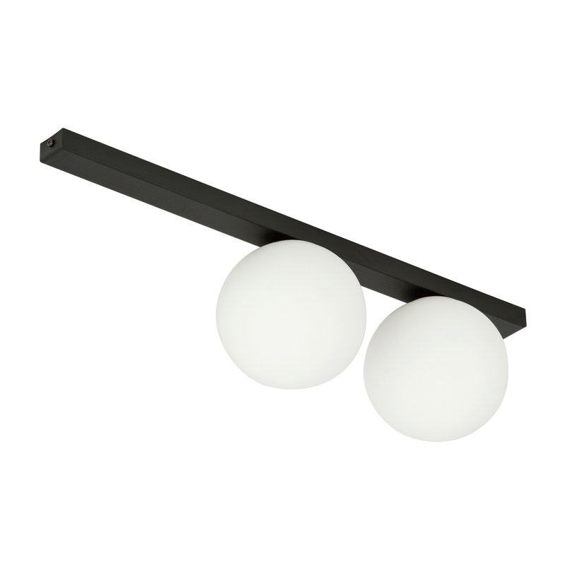 Glass Flush Mount, 21cm H x 50cm W x 20cm D, White