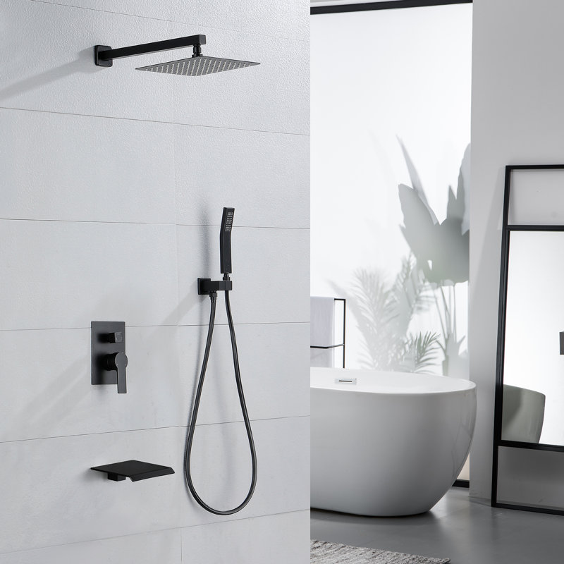 Robinet de douche avec valve brute, Noir