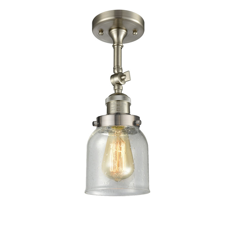 Norberto Glass Semi Flush Mount, Brushed Satin Nickel