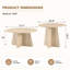 Retro-style nesting coffee table set. Available in walnut or natural wood finishes. Round nesting side tables with crisscross legs. Ideal for living rooms and dining rooms.