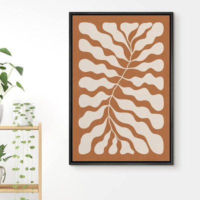 Orange brun, illustrations botaniques abstraites, images bohème minimalistes modernes, impression numérique sur toile giclée, art mural IRS09