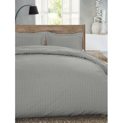 Flannel Striped Duvet Cover