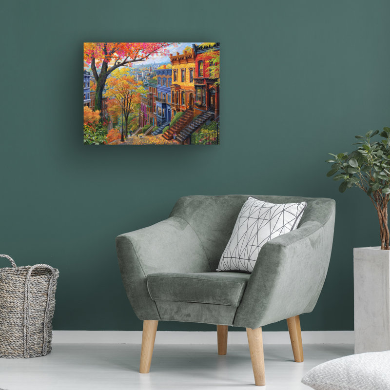 Art sur toile Colline d'automne, H 14 po x l 19 po