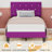 Twin Size Bed Set Upholstered Platform With Adjustable Diamond Tufted Headboard-2057561373