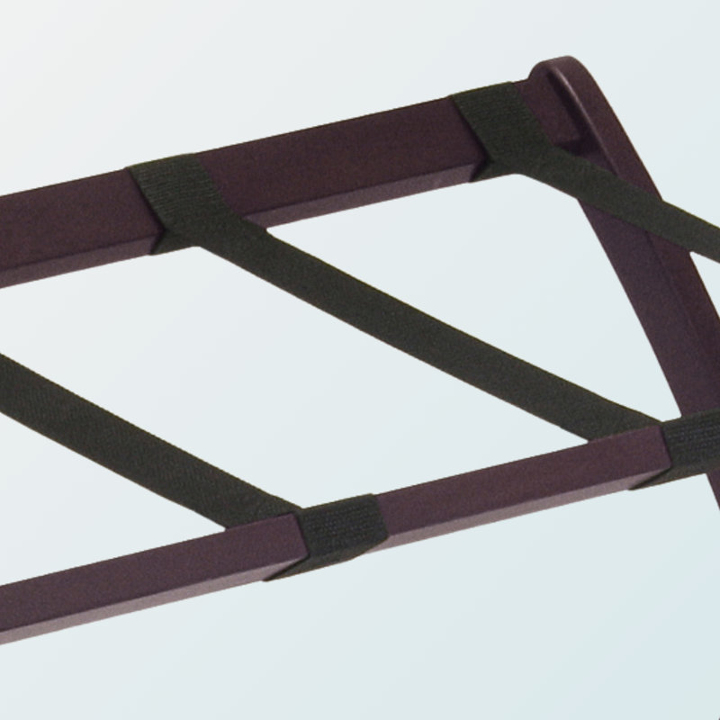 Florence Solid Wood Luggage Rack in Espresso Finish, 20" H X 26.5" W X 18.75" D, Espresso