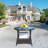 Outdoor Patio Furniture 1 Round Coffee Table With Clear Tempered Glass