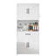 Armoire de rangement de 71 po en acier blanc avec grand comptoir, tablettes réglables, tiroirs et crochets, armoire de style moderne robuste et armoire