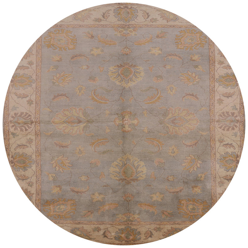 Tapis oriental orange / gris Dikran, Rond 3 pi