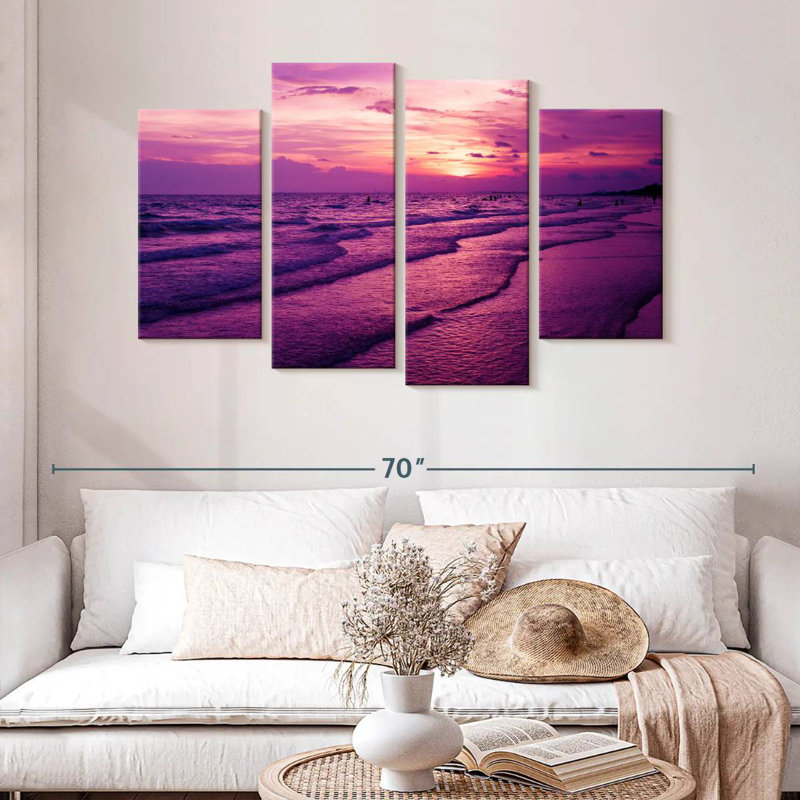 Gillard mauve Gillard coucher de soleil, H 32 po x l 52 po