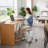 Modern Clear Acrylic Armless Swivel Task Chair with Adjustable Height-2102782698