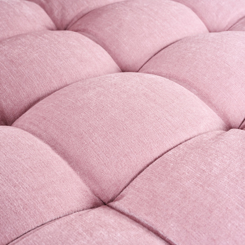 Méridienne moderne rose, coussin moelleux, coussins amovibles, lit de 55 po en méridienne avec coussins amovibles et siège de soutien
