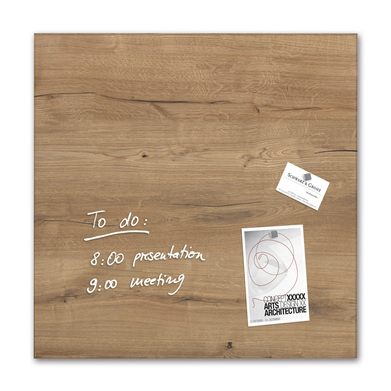 Artverum Wall Mounted Magnetic Glass Board, 48cm H x 48cm W x 48cm L
