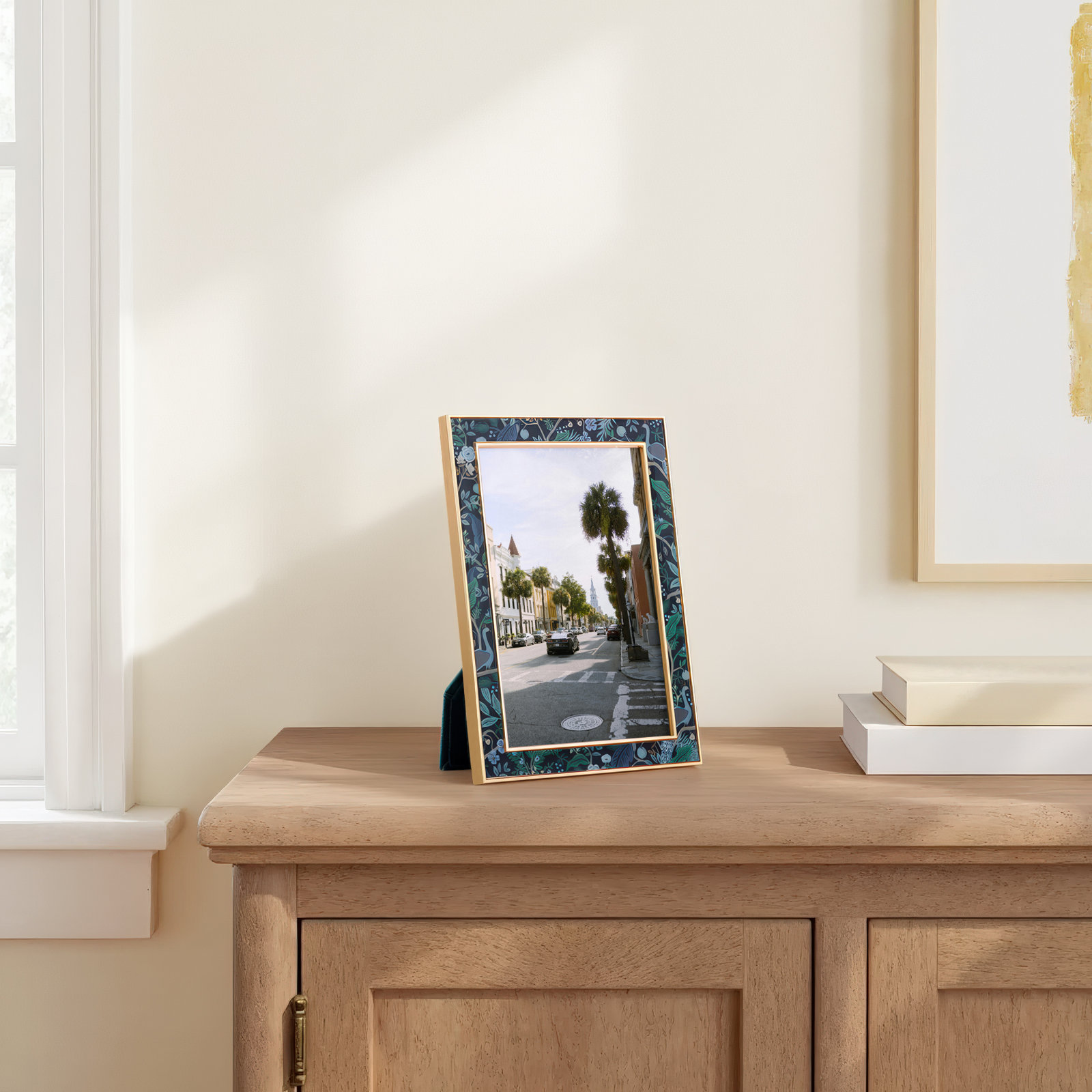 Blue Glass Picture Frame