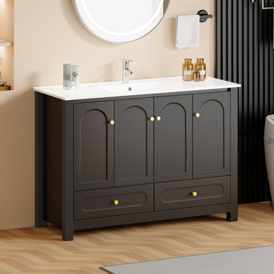 Meuble-lavabo 48 po avec lavabo en céramique