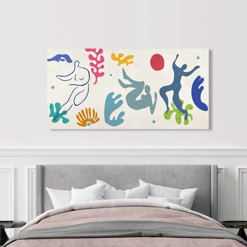 Playing in the Waves (detail) 1 Piece Wrapped Canvas Wall Art, 60cm H x 120cm W
