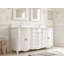 Meuble-lavabo double 72 po blanc antique avec comptoir en quartz Morton