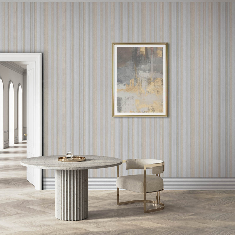 Jerez Silk Wave Shimmer Textured Wallpaper Roll 10.05m x 0.70m, Beige