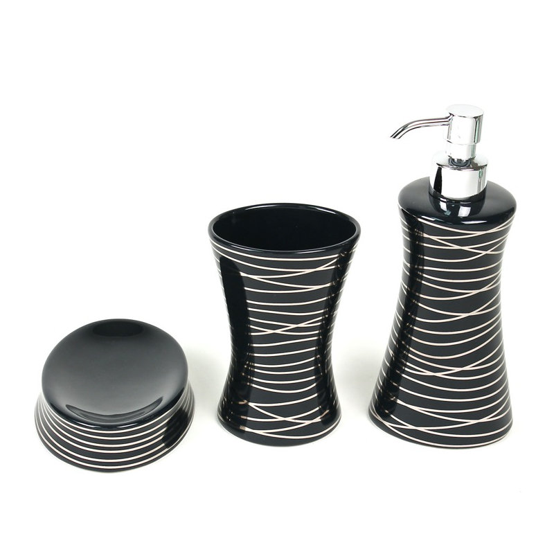 Diva Ceramic / Porcelain Bathroom Accessory Set, Gray/Anthracite