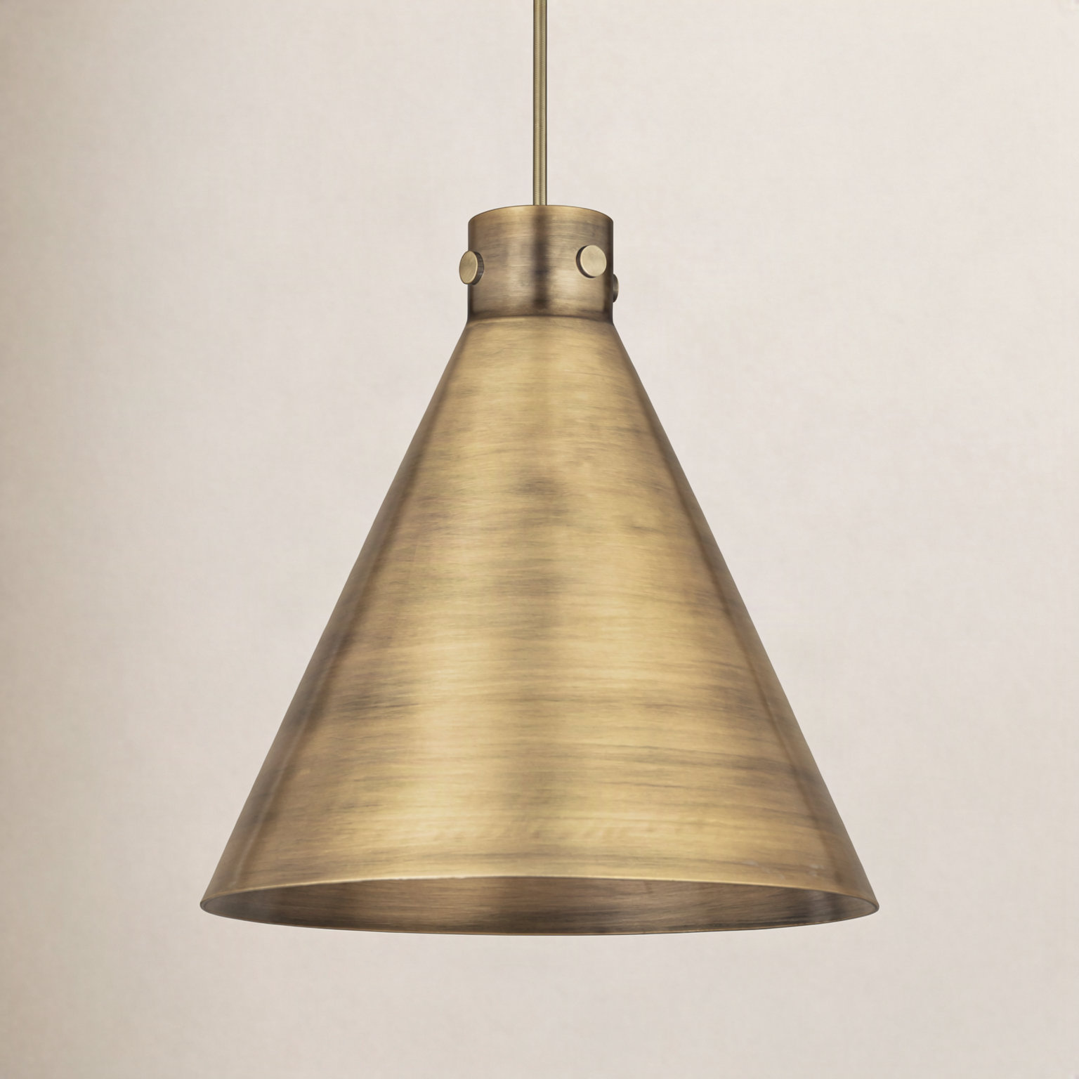 Coterie Single Light Metal Dimmable Pendant, 20.13" H x 18" W x 18" D, Brushed Brass