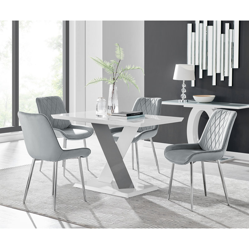 Eubanks 5 - Piece Dining Set, Grey/Silver