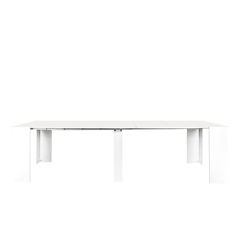 Console extensible, 118,50 po, blanc, pratique pour les salles d'étude, matériaux de bureau multifonctionnels, option d'économie d'espace